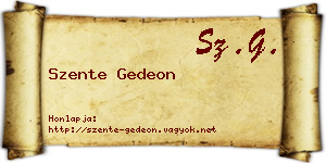 Szente Gedeon névjegykártya